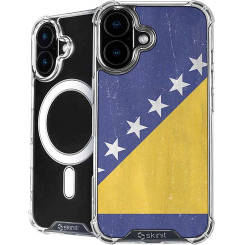 Bosnia and Herzegovina Flag Distressed iPhone 16 MagSafe Case